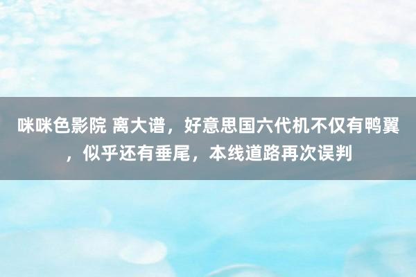 咪咪色影院 离大谱，好意思国六代机不仅有鸭翼，似乎还有垂尾，本线道路再次误判