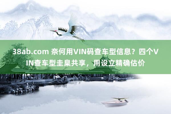 38ab.com 奈何用VIN码查车型信息？四个VIN查车型圭臬共享，用设立精确估价